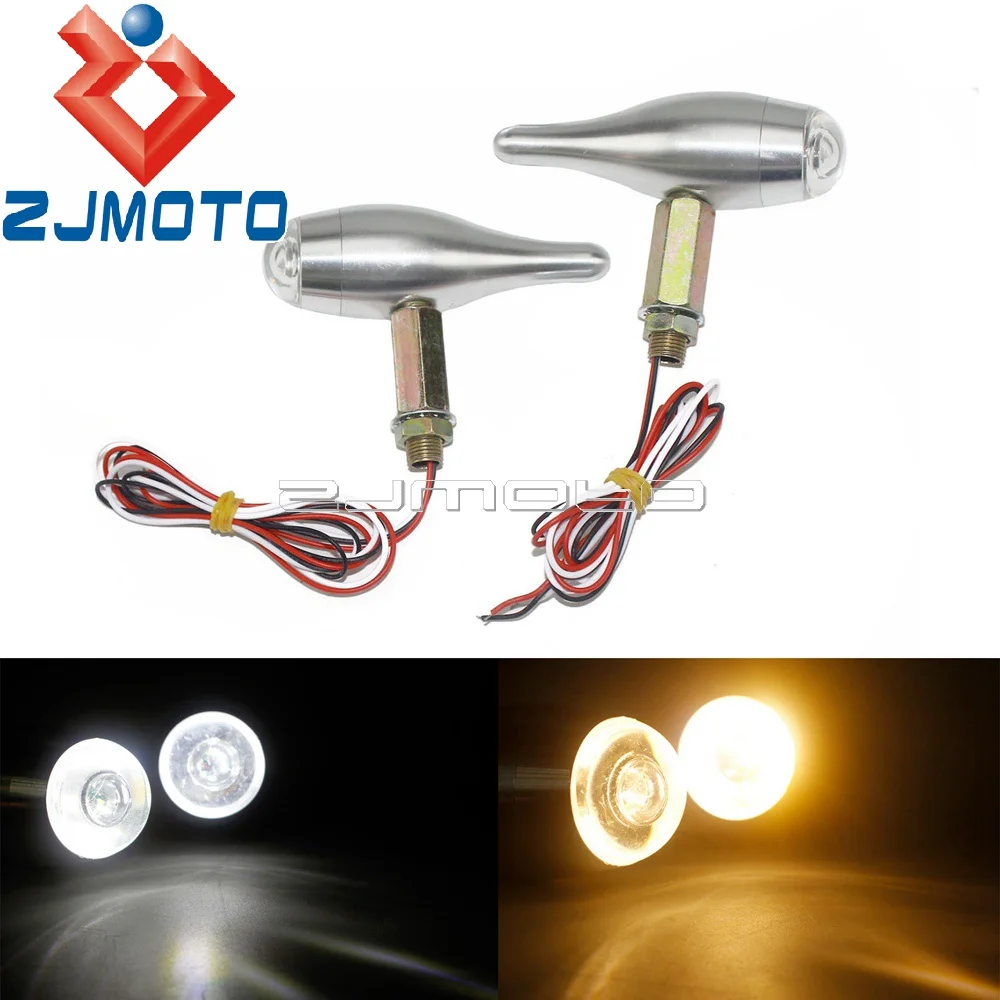 Clignotants LED personnalisés 2 en 1 pour motos, en aluminium, pour Harley, Honda, Yamaha, Suzuki, Chopper, Bobber