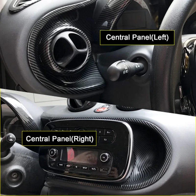 Car Central Control Decorative Shell Instrument Panel Stickers For Smart 453 Fortwo Forfour Accessories Interior Modification