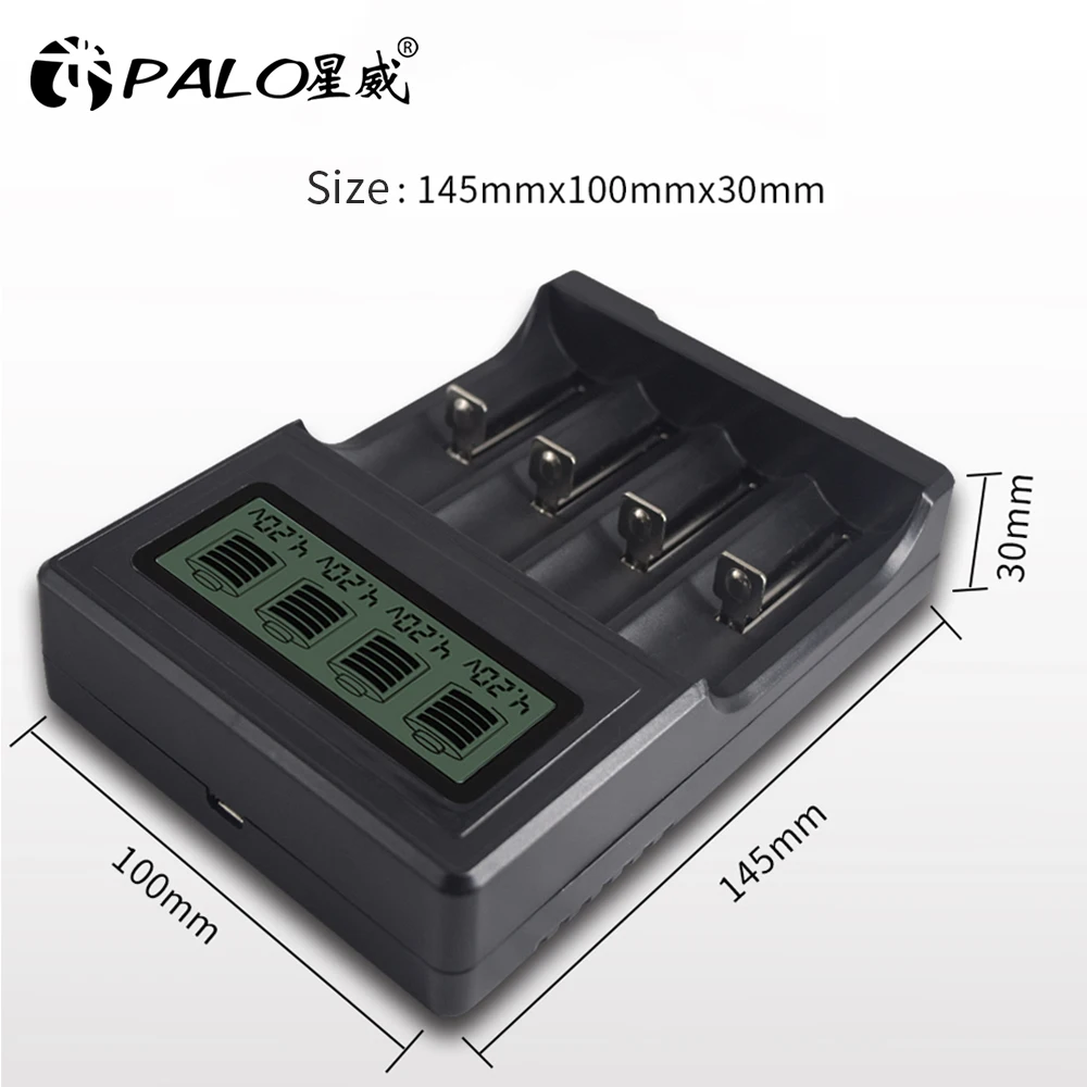 PALO 3.7V 18650 충전기 리튬 이온 배터리 USB 독립 충전 휴대용 18650 18500 18350 16340 14500 배터리 충전기