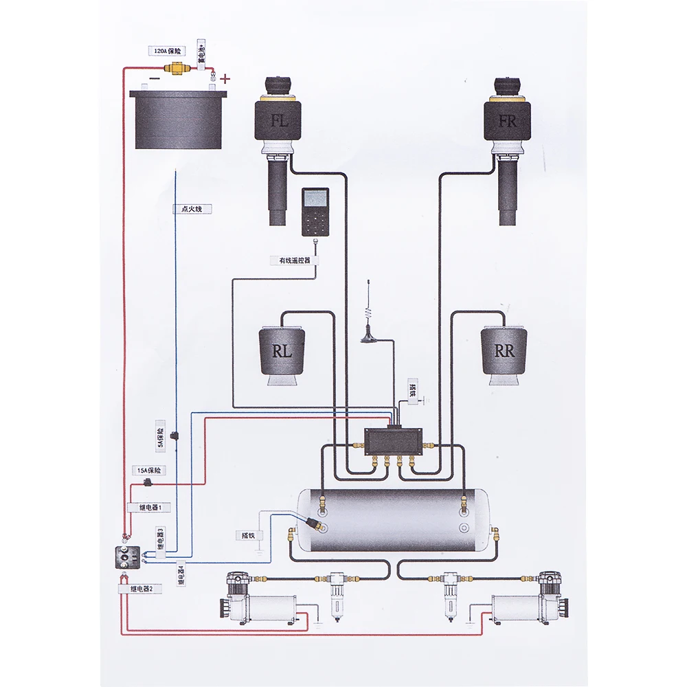 100%NEW  Air Suspension System Electronic Controller System Complate kit w/1 Tank/2Compressor/Airbag/Essential toolkit for civic