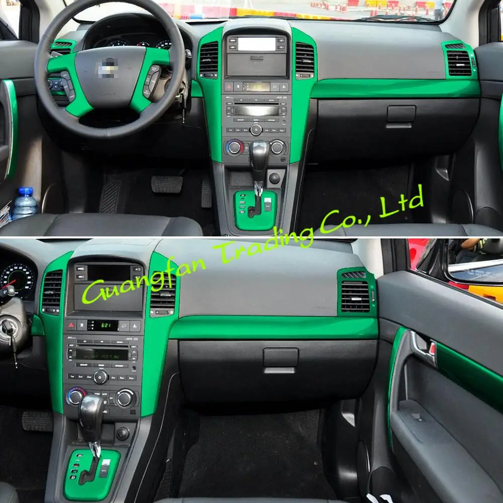 Dla Chevrolet CAPTIVA 2007-2011 wnętrze centralny Panel sterowania klamka naklejki z włókna węglowego naklejki Car styling Accessorie