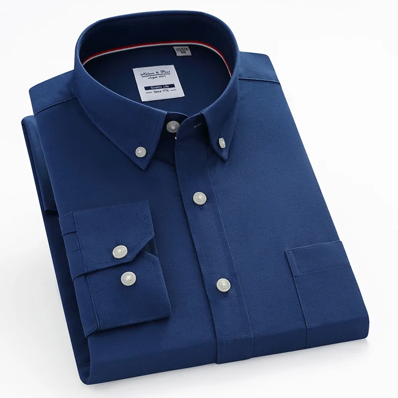 100% Cotton Nam Oxford Áo Sơ Mi Dài Tay Khoác Sọc Kẻ Sọc Form Đầm Công Sở Mỏng Camisa Xã Hội bộ Quần Áo Hàn Quốc