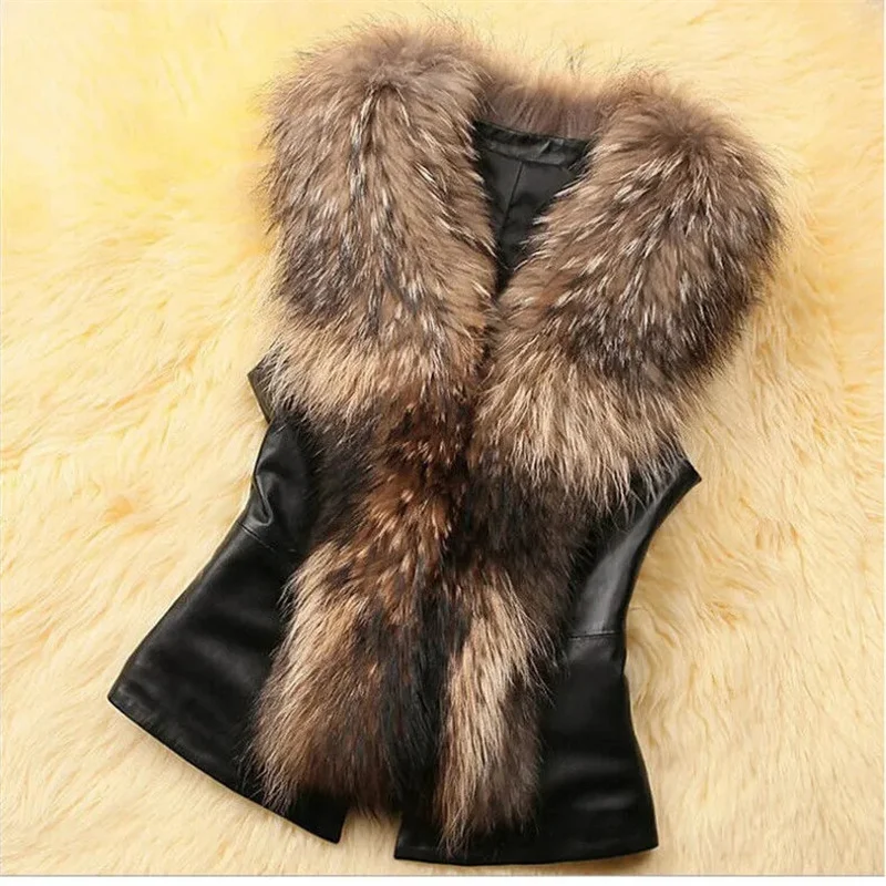 imitation Fur Waistcoat Women 2024 Autumn And Winter Korean Short Imitation Raccoon Fur Vest Fur One Thick Waistcoat Women Coat