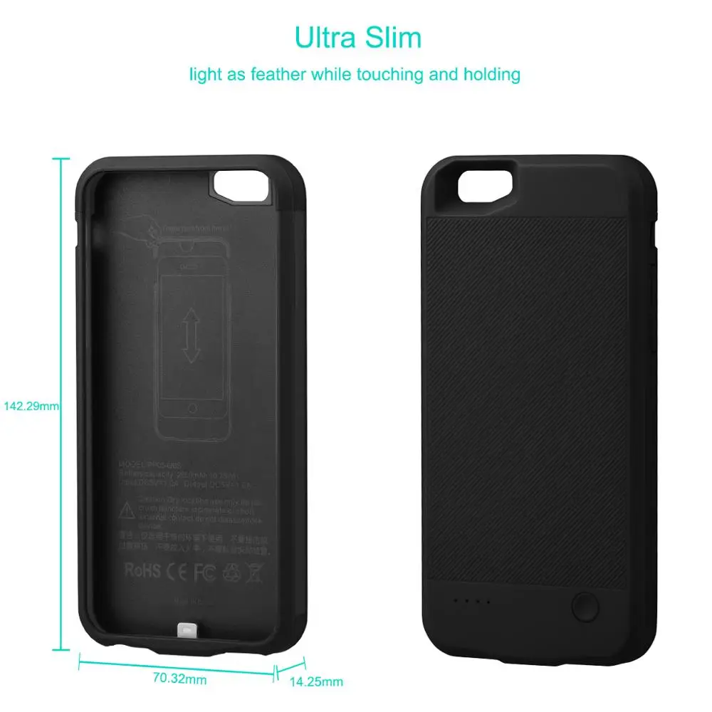 for iPhone 6 6s 7 8 Battery Charger Case 2800mAh External Power Bank Charging Cover for iPhone 6 6S 7 8 Battery Case