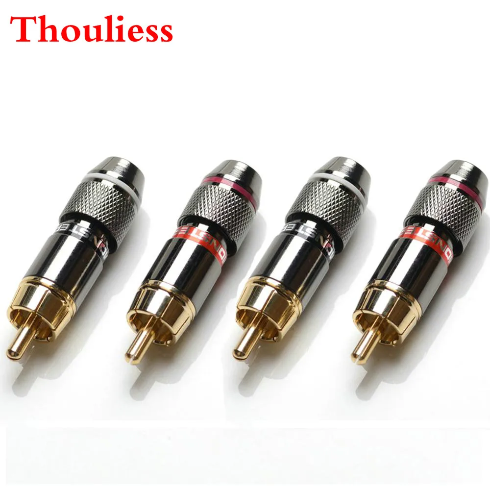 Thouliess 8Pcs/lot RCA Plug Connector 6mm Male RCA Audio Cable Connector Jack Speaker Audio Adapter Kit