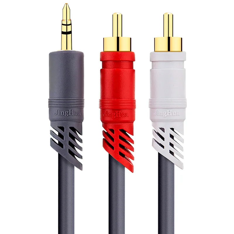 RCA Audio Cable,3.5mm to 2rca Aux rca Jack 3.5 Audio Stereo Extension Cable 4.5/10/16.5/33/50/66/99Ft for Amplifier Home Theater