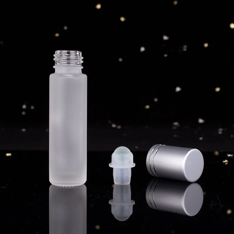 30pcs 10ml Frosted Glass Essential Oil Perfume Roller Ball Bottle Roll On Vial Travel Cosmetic Aromatherapy Refillable Container