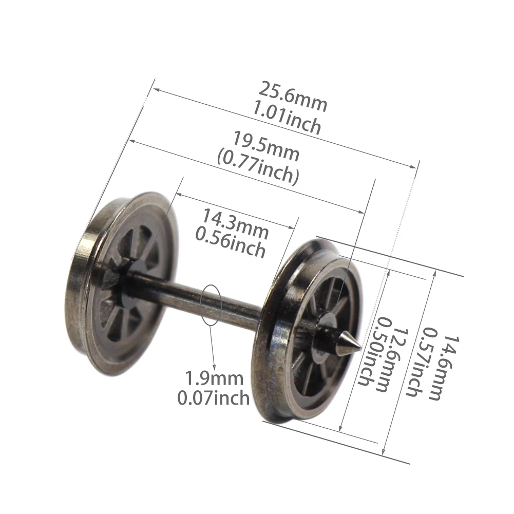 HP1487 Evemodel-modelo de trenes de 12 piezas, escala 1:87, 38 ", juegos de ruedas DC con Spoked de Metal