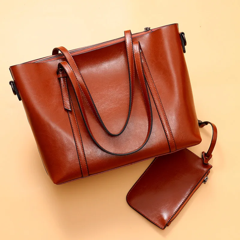 

1+1Genuine leather shoulder bolsa feminina de couro women bag handbags dames tassen handtas bolso de mano mujer ladies hand bags