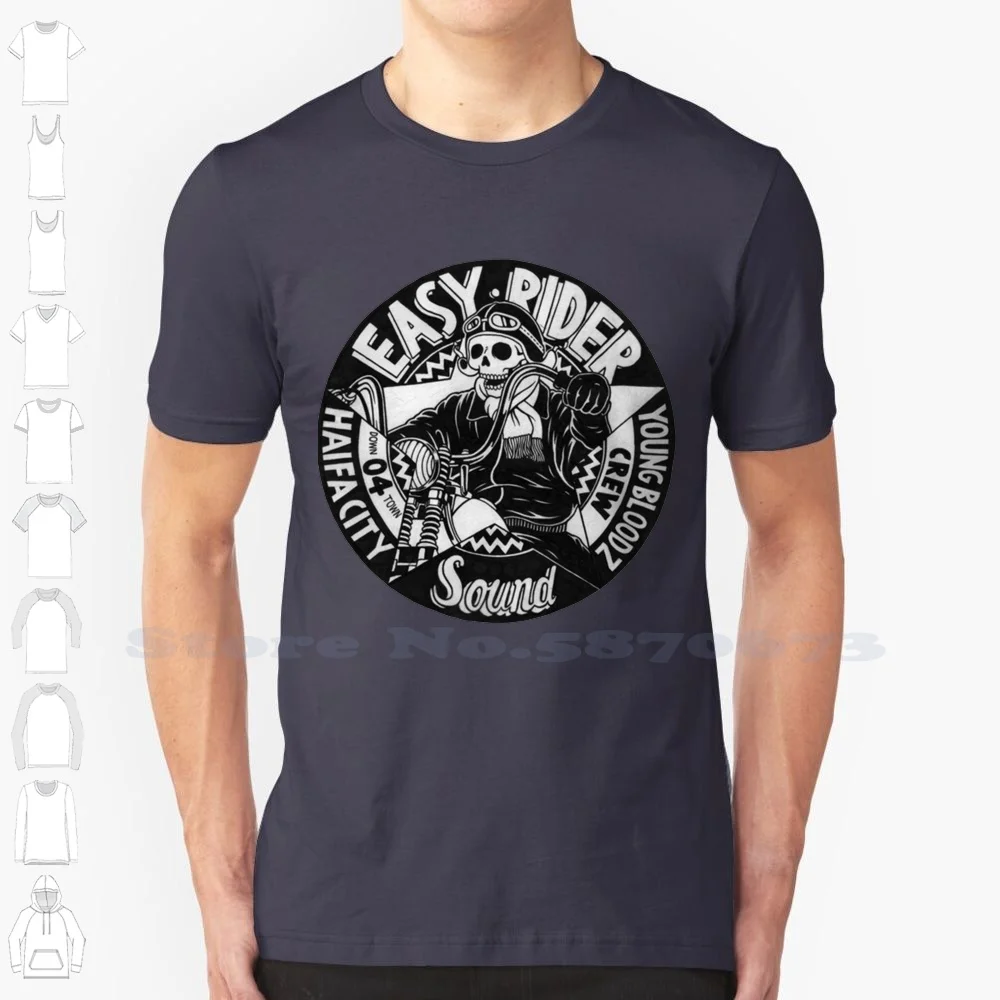 Easy Rider Motorcycle 100% Cotton T-Shirt Cool Funny Awesome Vintage Biker Motorcycles Quote Motorcyclist Motorcycle Helmet