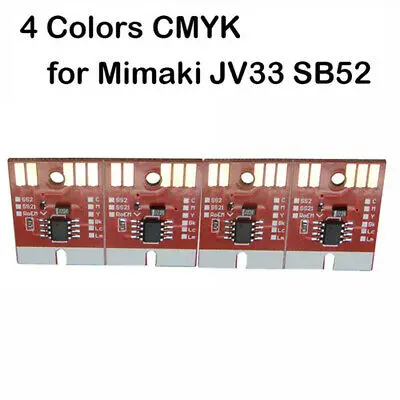 Permanent Chips for Mimaki JV33 SB52 Cartridge 4 colors CMYK Auto Reset Chip