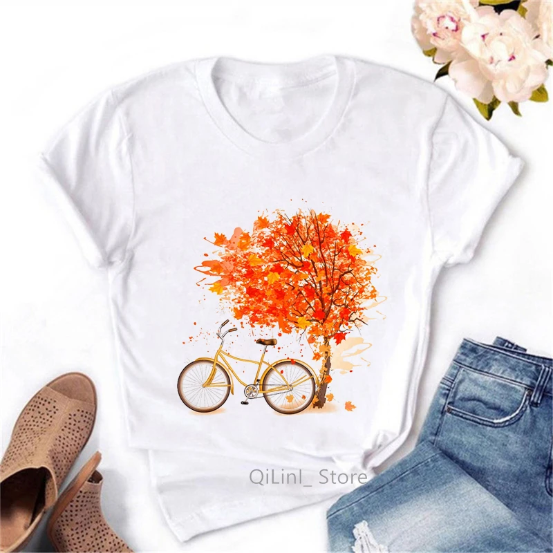 Hello Fall/Autumn T Shirt Women Funny Pumpkin Leopard Truck Print Thanksgiving Day Tshirt Happy Harvest It's Fall Yall T-Shirt