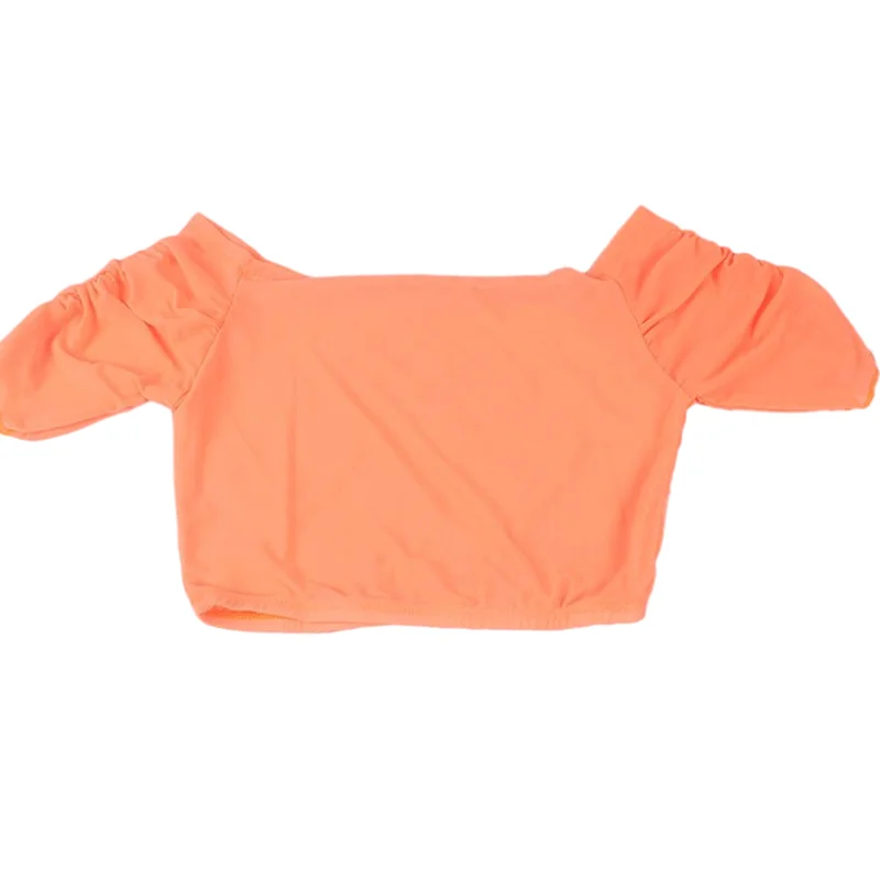 Women\'s Mesh Shirt Gauze Open Bust Short Sleeve Belly Dance Crop Top Sexy Transparent Blouse Solid Color Stage Wear Nightpub