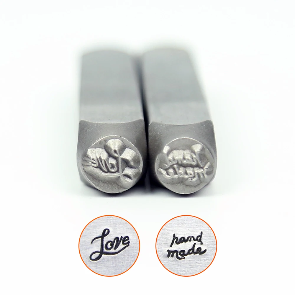 Love Fancy Script /Hand Made Design Stamps,letters DIY Bracelet/jewelry symbols steel stamp,6mm