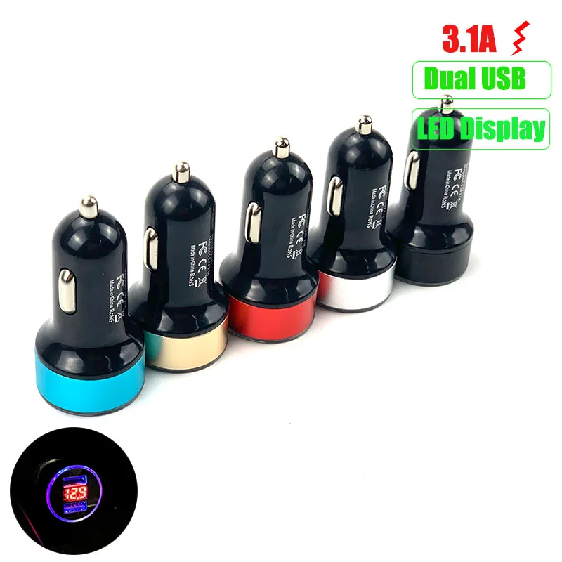 3.1A Dual USB Car Charger LED Display For Great Wall HAVAL H1 H2 H3 H5 H6 H7 H8 H9 M4 M6 Concept B COUPE F7x SC C30 C50