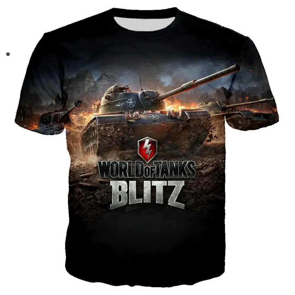 3D Print World Of Tanks Game T Shirt Military T-shirt Hiphop Cool Tee Shirt/Streetwear Summer Men Clothes 2019 Oversized 5XL TOP