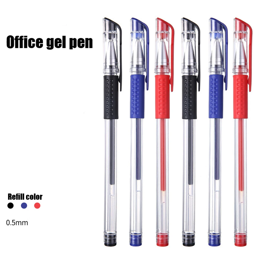 10Pcs/Lot High Quality Business Blue Balck Red Ballpoint Pen 0.5mm European Standard Gel Pen Ink Pen Stationery Office Supplies