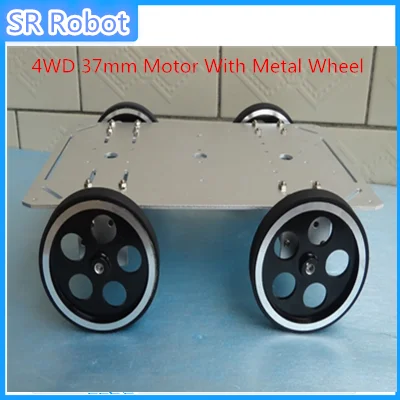 

Smart RC Robot Car Chassis 4WD 37mm Motor With Metal Wheel For Arduino Robot Remote Control DIY Roboitc Mobile Platform Toy