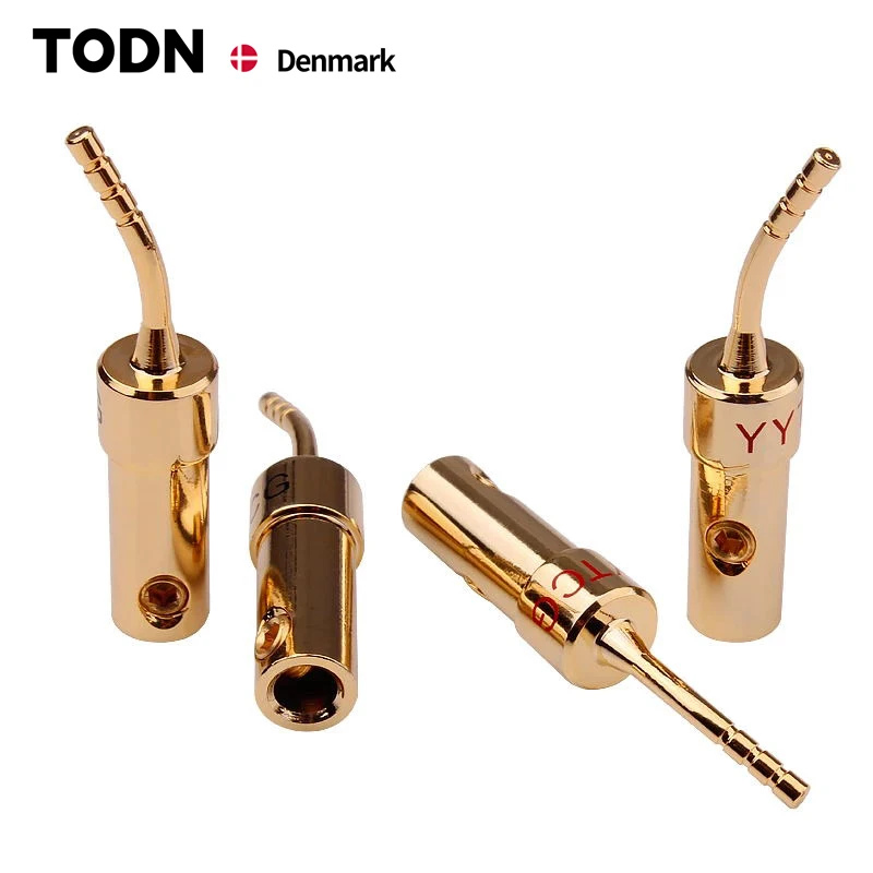 TODN 4PCS/lot 2MM Speaker Terminals Wire Pin Plug Screw Lock Cable Wire Adapter With Rubber Covers Set Banana Plugs Connectors