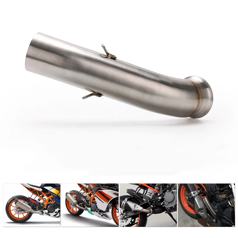 Exhaust Pipe Motorcycle Middle Reserve Catalyst Slip On 51MM Muffler Escape Steel Modified for Duke 125 250 390 RC390 2017-2020