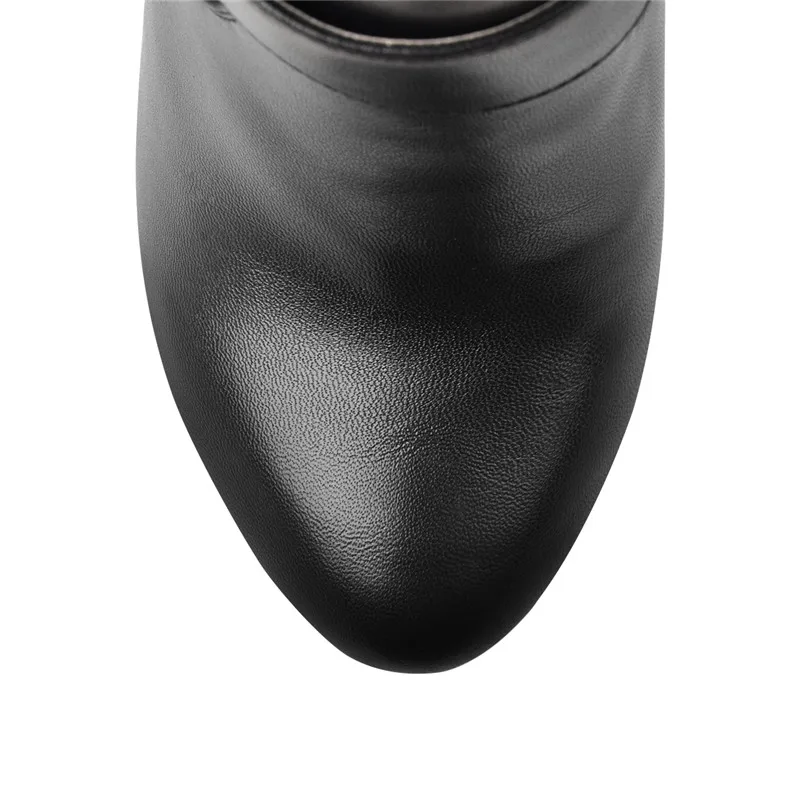 Onlymaker Women Wedge 16CM High Heels Ankel Boots Soft Leather For Party Dress Lady Zipper boots Plus size For Winter