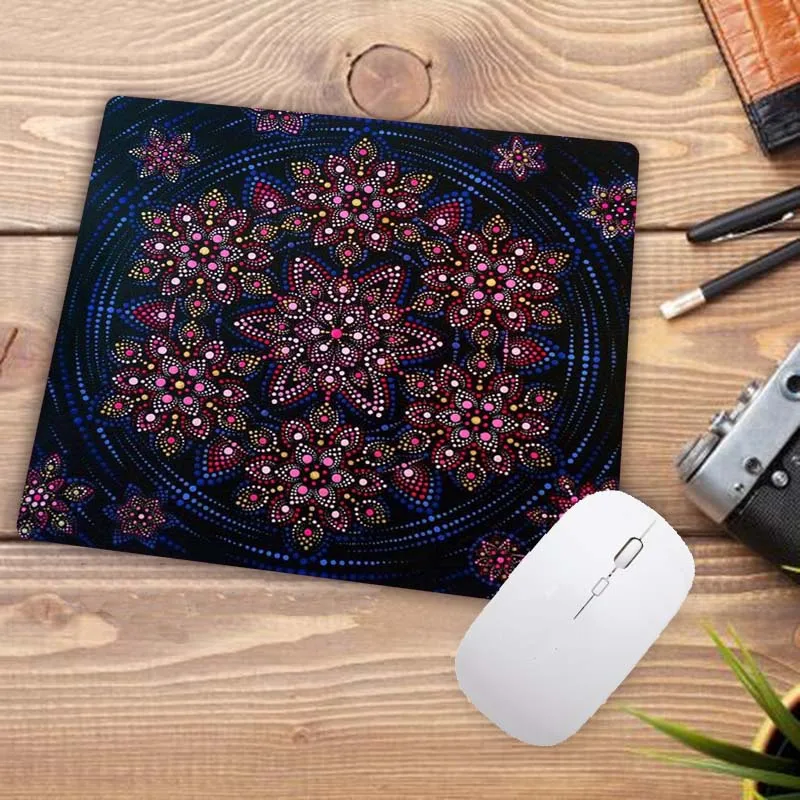 XGZ Beautiful Mandalas Pattern Rubber Mouse Mat Desktop Mats Notebook Gamer Mousepad Gamer Computer Gaming Art Mouse Pad 22X18CM