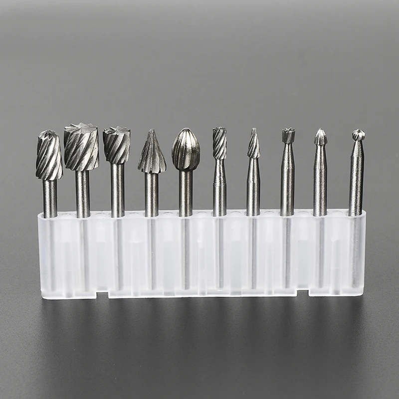 HSS Rotary Burr Mill Cutter Rotary Dremel Tool Metal Wood Electric Grinding Bit Milling Cutter Rotary Tool Accessories 6-10PCS