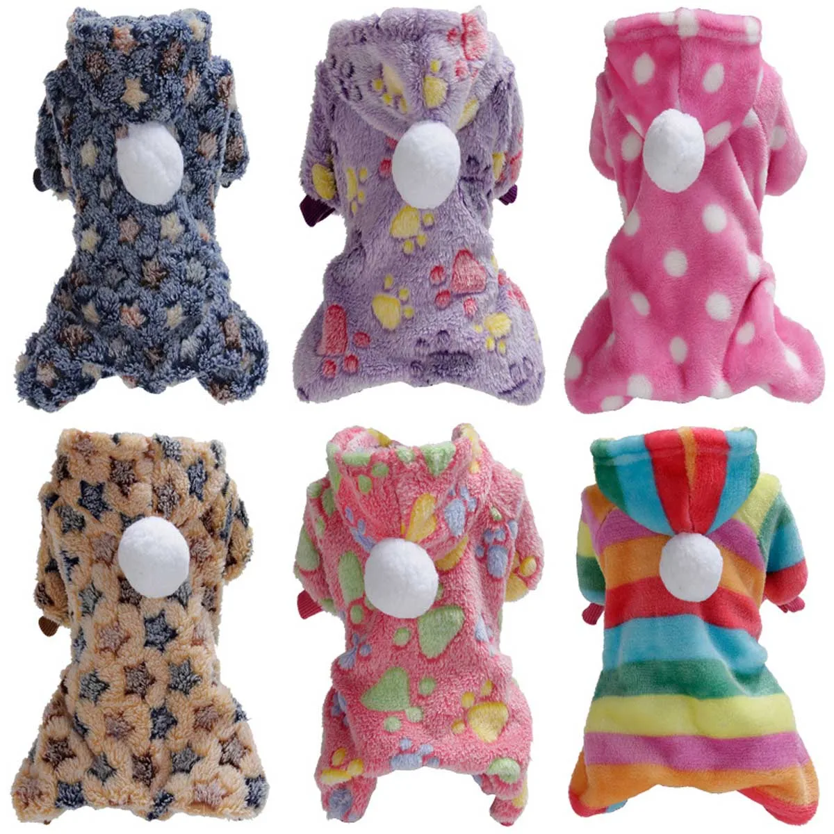 Pet Dog Cat Clothes Fleece Jumpsuit Winter Puppy Four Legs Clothing Warm Pajamas Pet Clothing Dog Yorkshire Chihuahua Costume