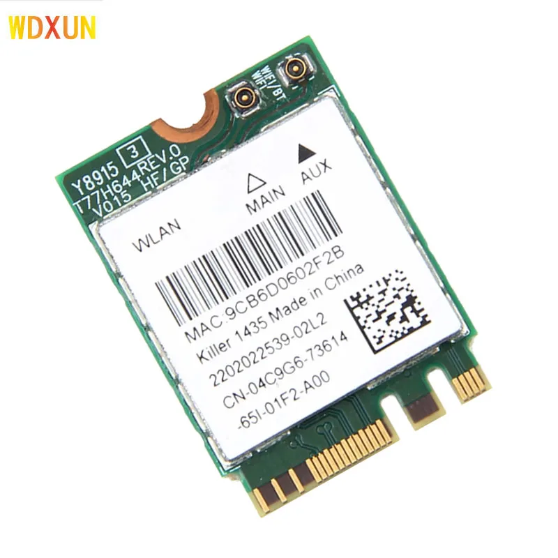 Dual Band  Wireless Network Card Atheros QCNFA344A Killer 1435 802.11ac 867Mbps Wifi Bluetooth 4.1 M.2 Better BCM94352Z