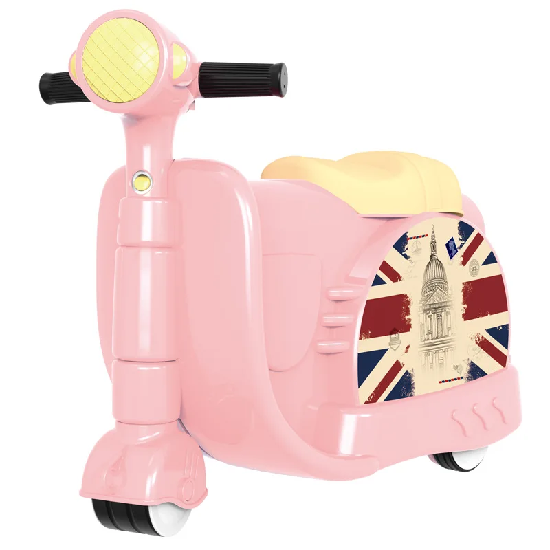 Motorfiets Kids Scooter Koffer Reizen Baby Multifunctionele Kinderbagage Jongens Meisjes Boarding Box Trolley Case Kan Rijden En Zitten