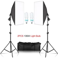 Softbox de fotografía, sistema de luz continua de 50x70 con trípode de 2M, caja suave para estudio fotográfico, Kit de iluminación de vídeo