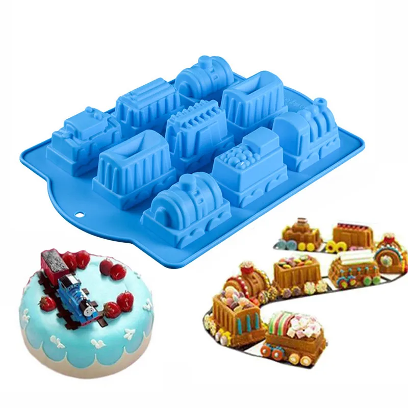 

Train shape Silicone Cake Mold Locomotive Cake Mould DIY Fondant Children's Birthday Chocolate Cake Bakeware Cake Tools