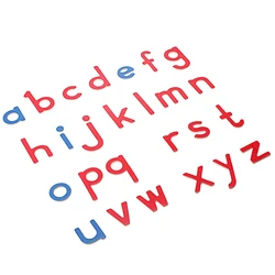 Montessori legno 26 pz rosso blu alfabeti Vowel Consonants lingue inglesi apprendimento lettere alfabeti compensato giocattolo educativo