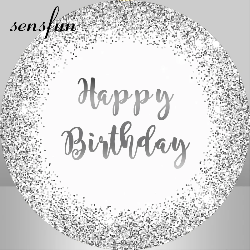 4 خيارات الفضة الذهب أسود أبيض بريق غطاء خلفية مستديرة للصور استوديو الكبار حفلة عيد ميلاد دائرة خلفية مخصصة