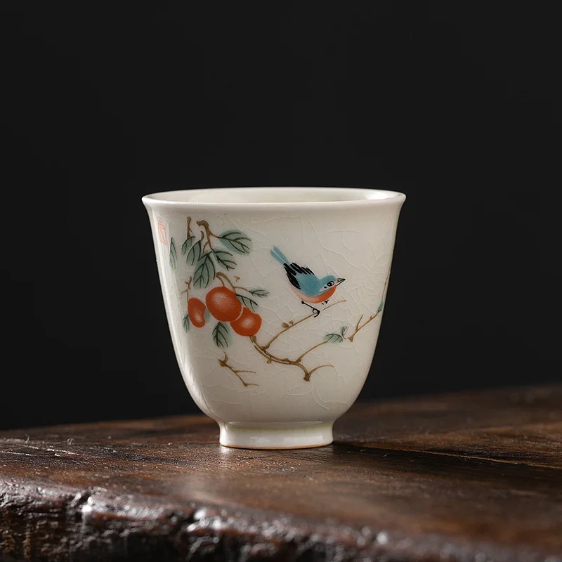 Design floreale tazza da tè bianca Retro piccole tazze Vintage tazze da caffè cerimonia in ceramica creativo Filizanki Do Kawy Set di tazze da tè BK50CB