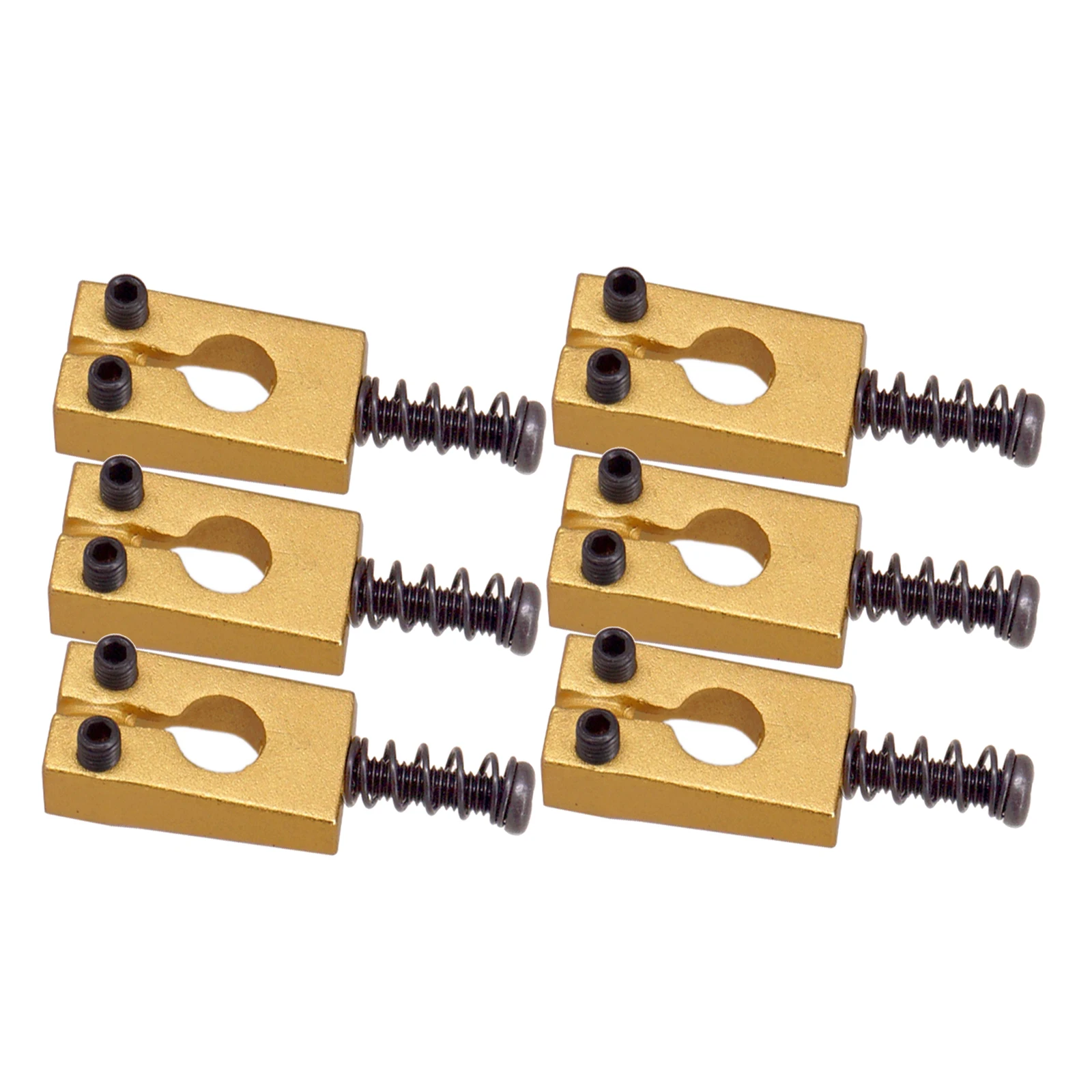 6pcs Brass Golden Electric Guitar Bridge Locked Saddles 10.5x20mm for ST Electric Guitar Parts