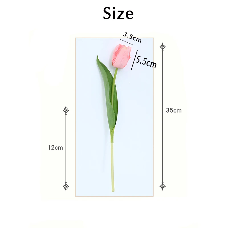 20 Heads Artificial Tulips Flowers Bouquet for Home Room Office Party Wedding Decoration Excellent Gift Idea for Mothers Day