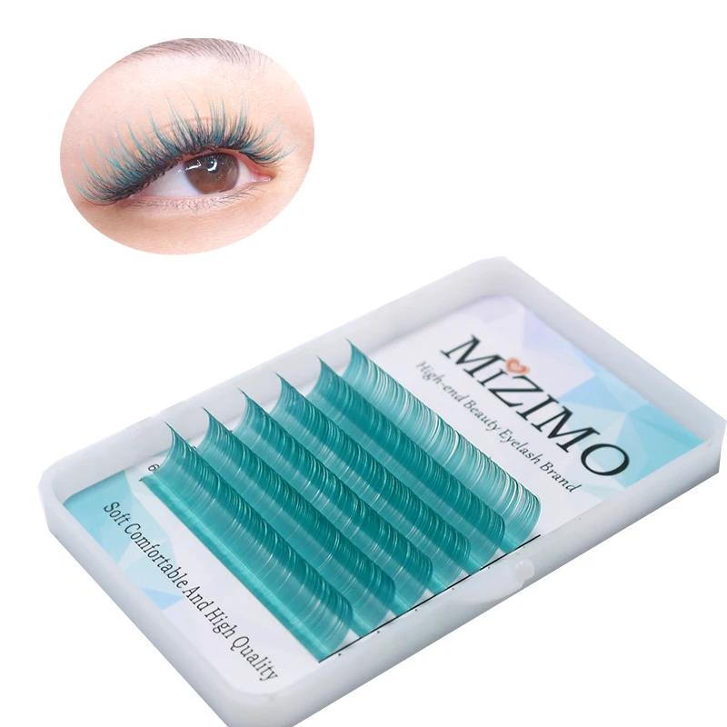 MIZIMO New Color Grafted Eyelashes 0.07 / 0.1mm C / D 8-15mm Light Blue Artificial Mink Fur Character Eyelash Extension