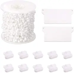 10 Meter Vertical Blind Bottom Chain with 10 Pieces Plastic Chain Connectors for 3.5 Inch/ 89 mm Slats