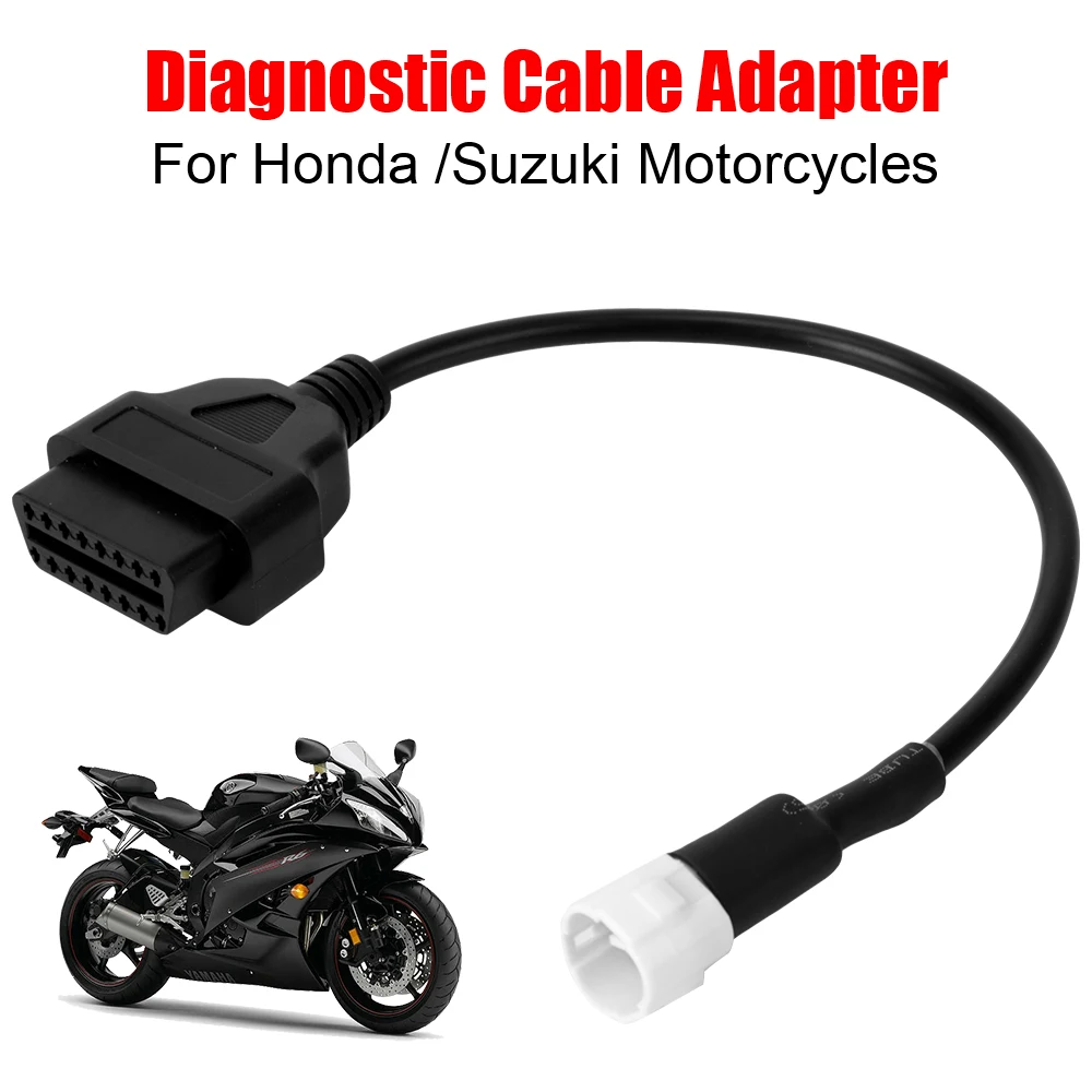 

3Pin Adapter Motorcycle OBD2 Diagnostic Tools Cable Converter Motobike Accessories For Honda Suzuki YFZ R6 R1 MT 07 09 Tracer