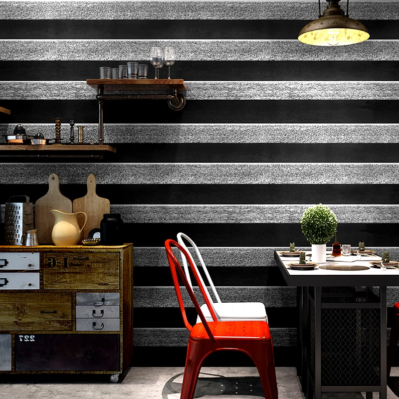 Wallpapers 3d Abstract Modern For Living Room Walls Black White Horizontal Strip Loft Wall Paper Roll Home Decor Papier Peint