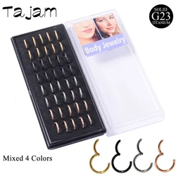 40pcs/Box G23 Titanium Septum Clicker Nose Hoop Piercing Rings Mixed Colors Nose Bone Fashion Girls Jewelry 16g,14g