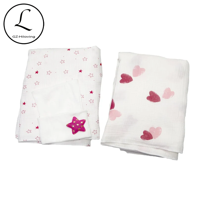 Muslin Newborn Baby Photography Props Blankets Swaddles Hat Set Girls Soft Swaddle Wrap Organic Cotton Bedding Towel Swaddle