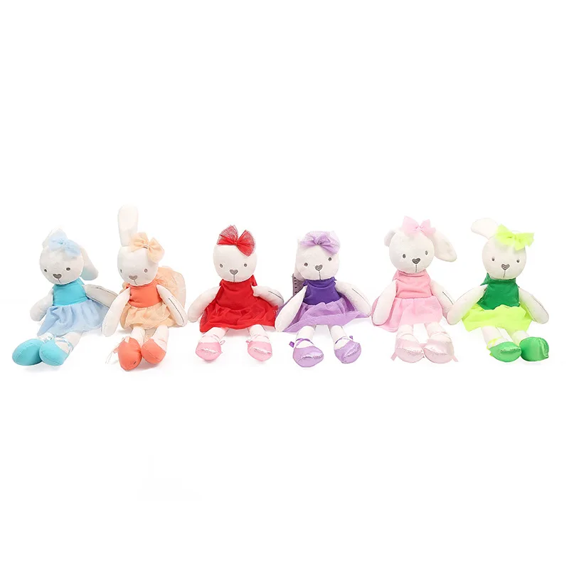 1pc 42cm cute rabbit wear cloth with dress plush toy stuffed soft animal dolls Ballet rabbit for baby kids birthday gift