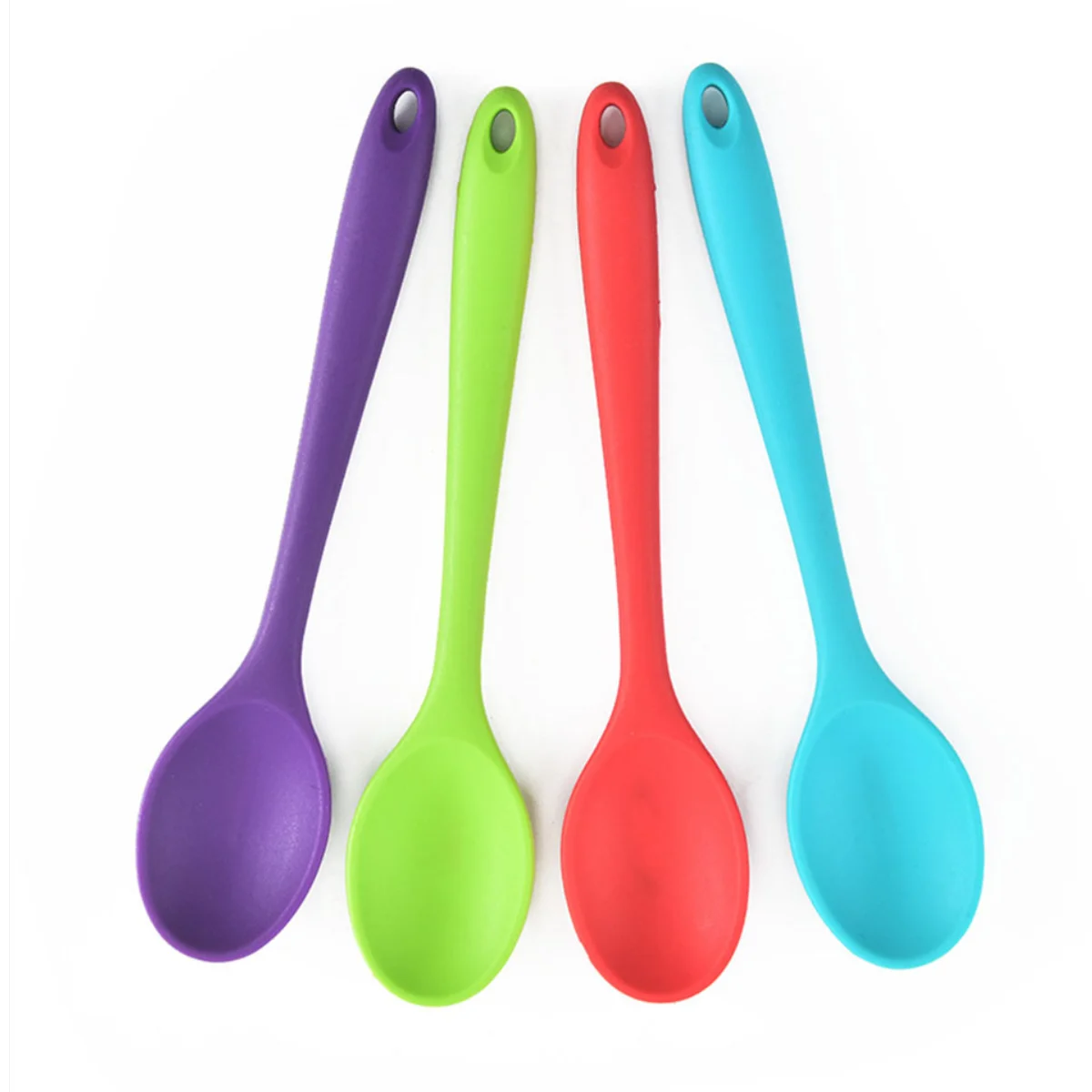 1Pcs Small Multicolored Silicone Spoons Nonstick Kitchen Spoon Silicone Serving Spoon Stirring Spoon for Kitchen Cooking Bakin