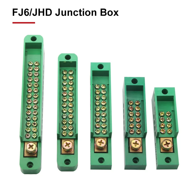 FJ6/JHD Junction Box Unipolar Splitter 1-IN Multiple-OUT Metering Wire Connector Single-Phase Terminal Block Distribution Box