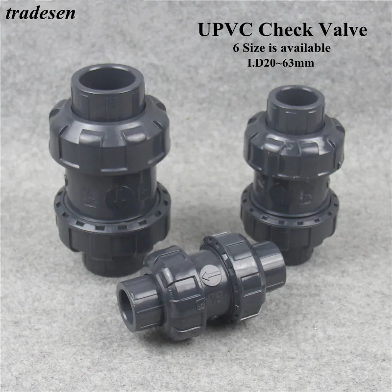 

1pcs I.D20m~32mm UPVC Pipe One Way Non Return Check Valve Aquarium Fish Tank Garden Irrigation Watering Tube Fittings Connectors