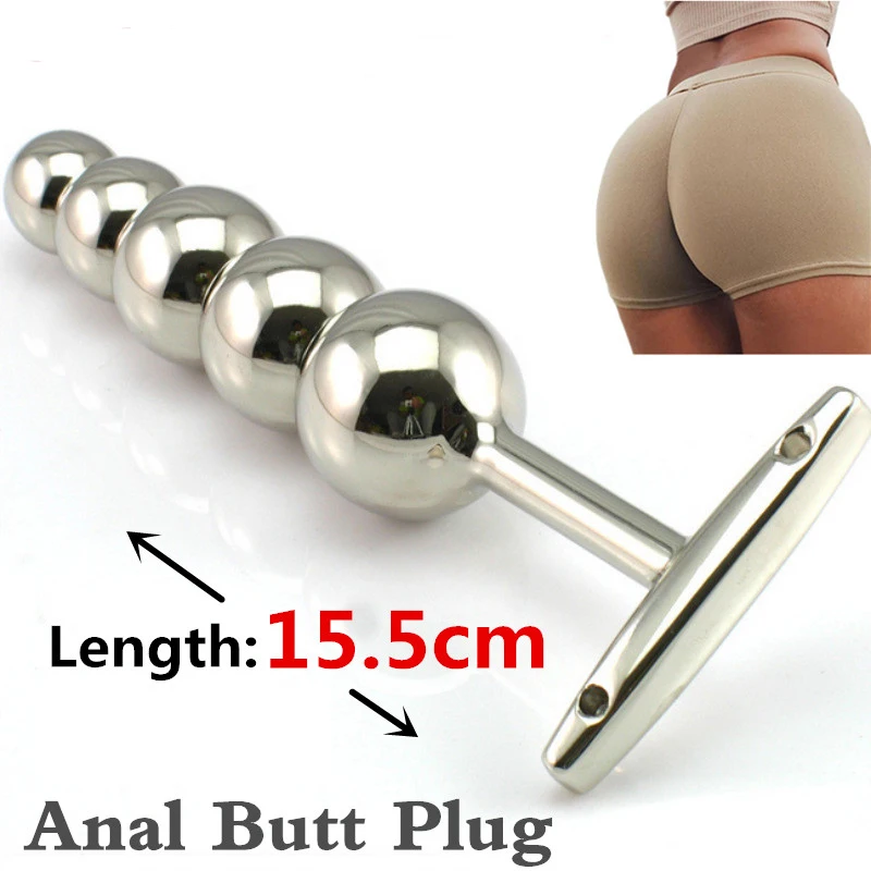 Big Metal Anal Plug Butt Beads Hook Five Balls SM Sex Toys for Women/Men Prostate Massage Gay Dildo Anus Dilator Slave BDSM