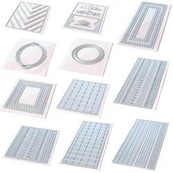 2021 New Circle Square Frame Background fustelle in metallo per Scrapbooking Craft Festival stencil per cartoline fai da te creazione di carte