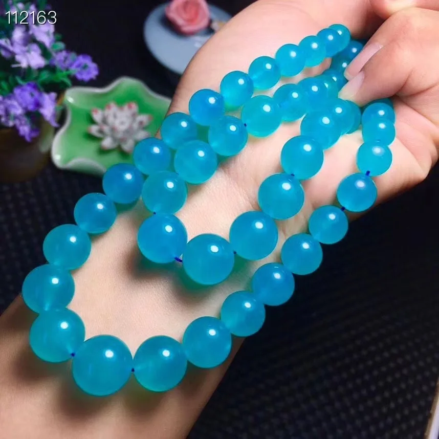 Genuine Natural Ice Amazonite Necklace Jewelry For Woman Lady Man Love Gift Water Crystal Round Beads Long Chains AAAAA 6-13mm